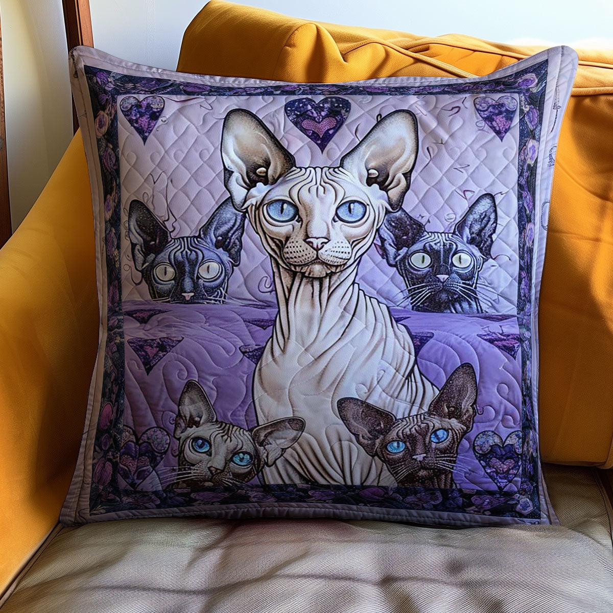 Purple Sphynx WJ2409035CL Quilt Pillow Case