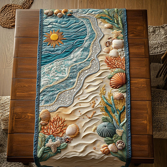 Fresh Shell CP2304036CL Quilted Table Runner