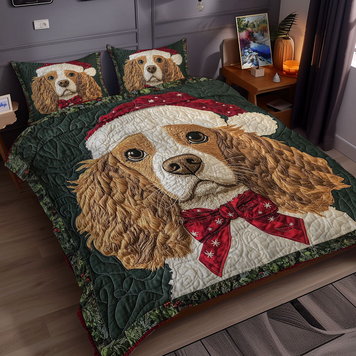 Cocker Spaniel Christmas WX2311056CL Duvet Cover Set