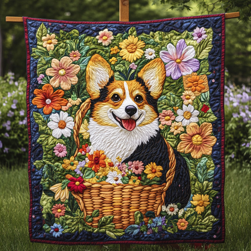 Corgi Flower WT0210016CL Quilt