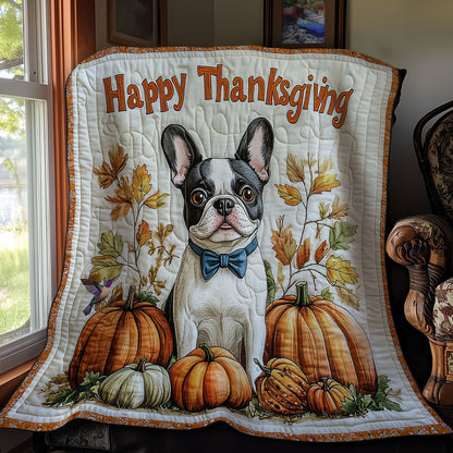 Bull Dog Thanksgiving WY2011042CL Quilt