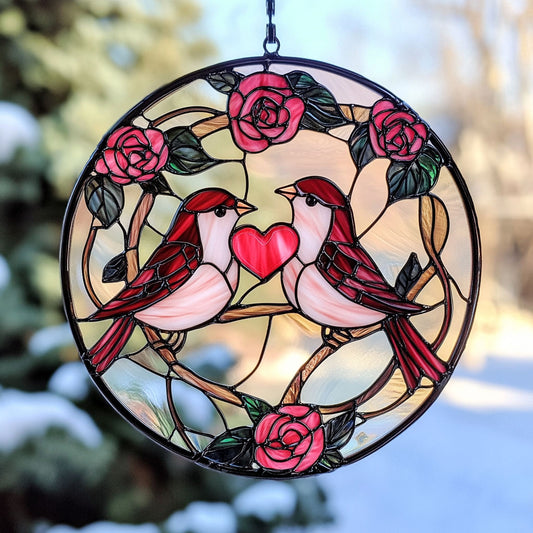 Couple Pink Bird WY2202124CL Suncatcher
