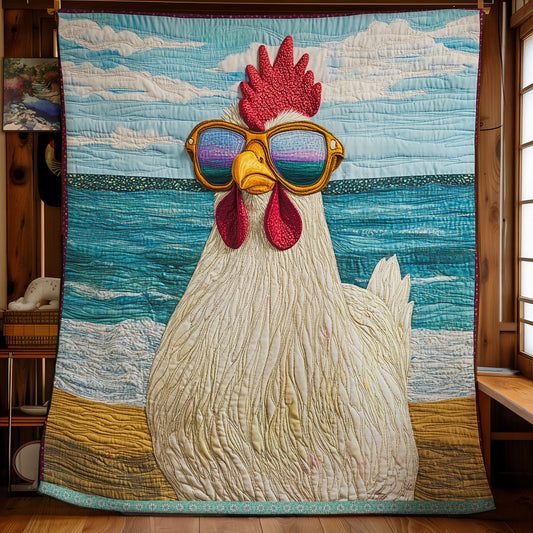 Chicken In Beach WX1112013CL Quilt