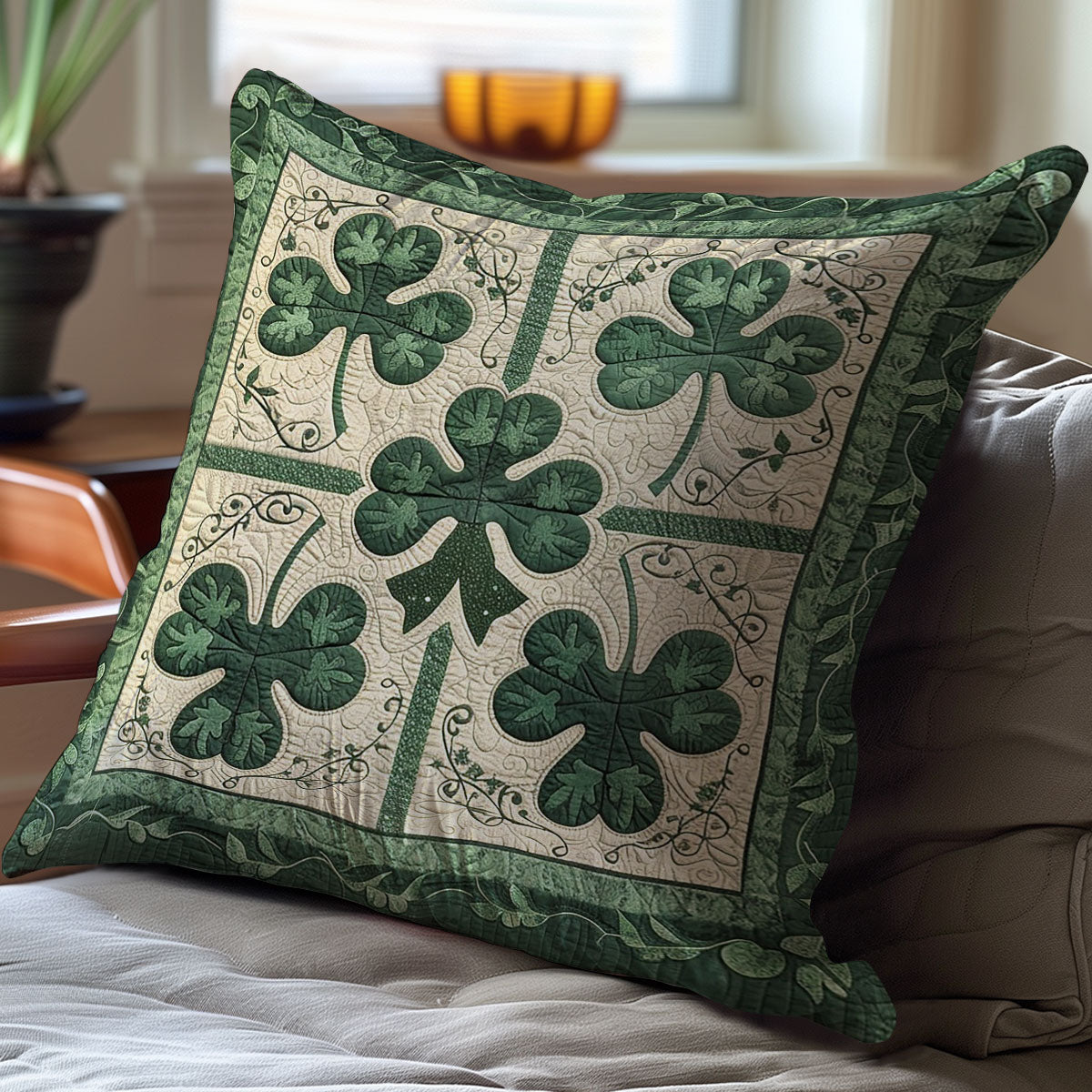 Irish Shamrock WJ0411034CL Quilt Pillow Case