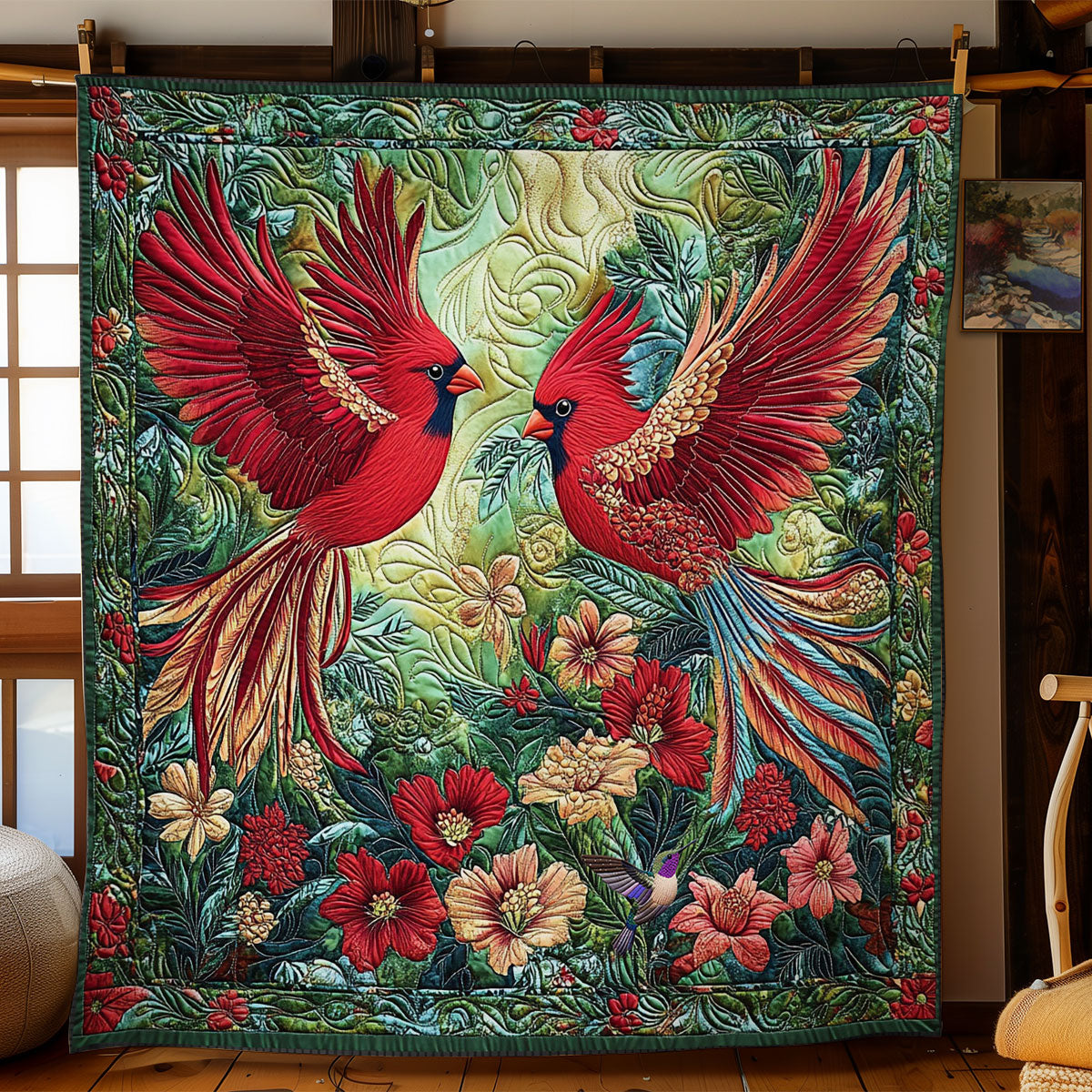 Couple Cardinal WY1612009CL Quilt
