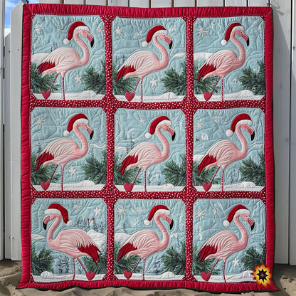 Santa Flamingo WY0512024CL Quilt