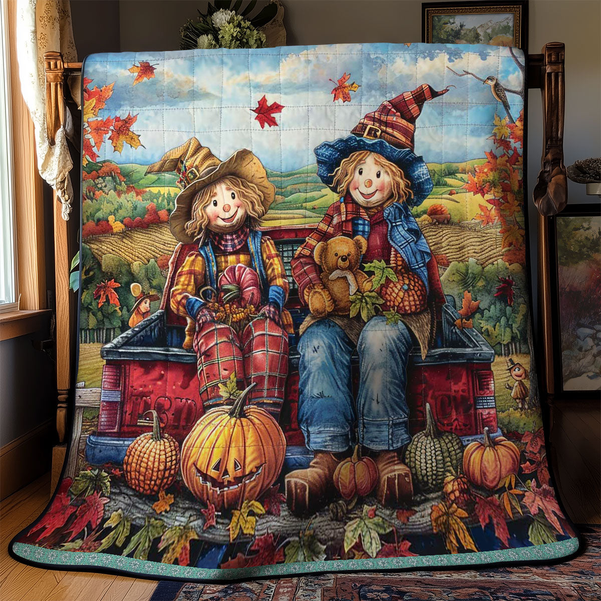 Scarecrow On The Pumpkin Truck WN1109018CL Quilt