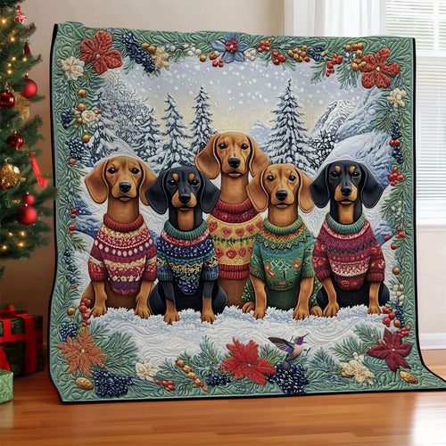 Winter Of Dachshund WY2511011CL Quilt