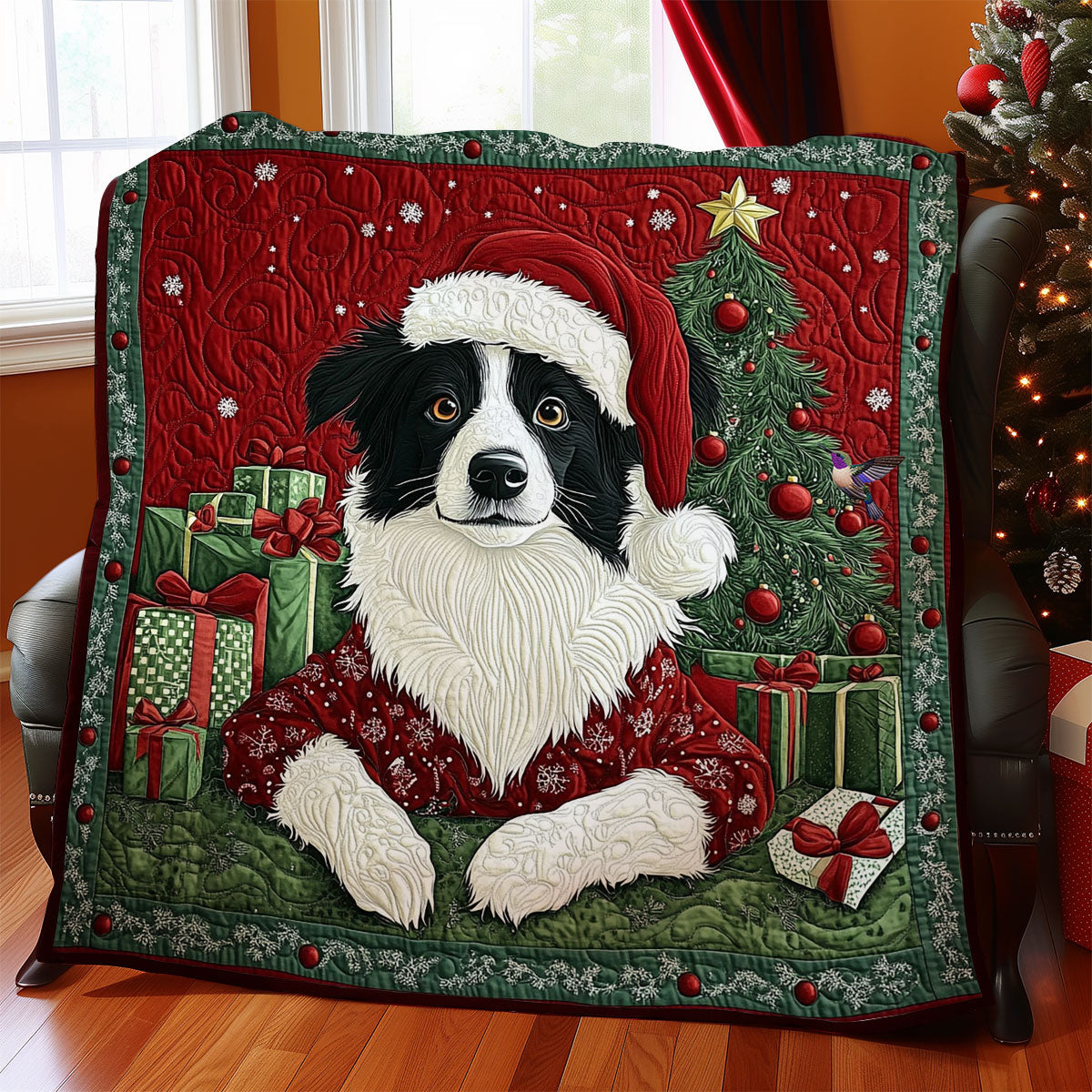 Winter Of Border Collie WY2311030CL Quilt