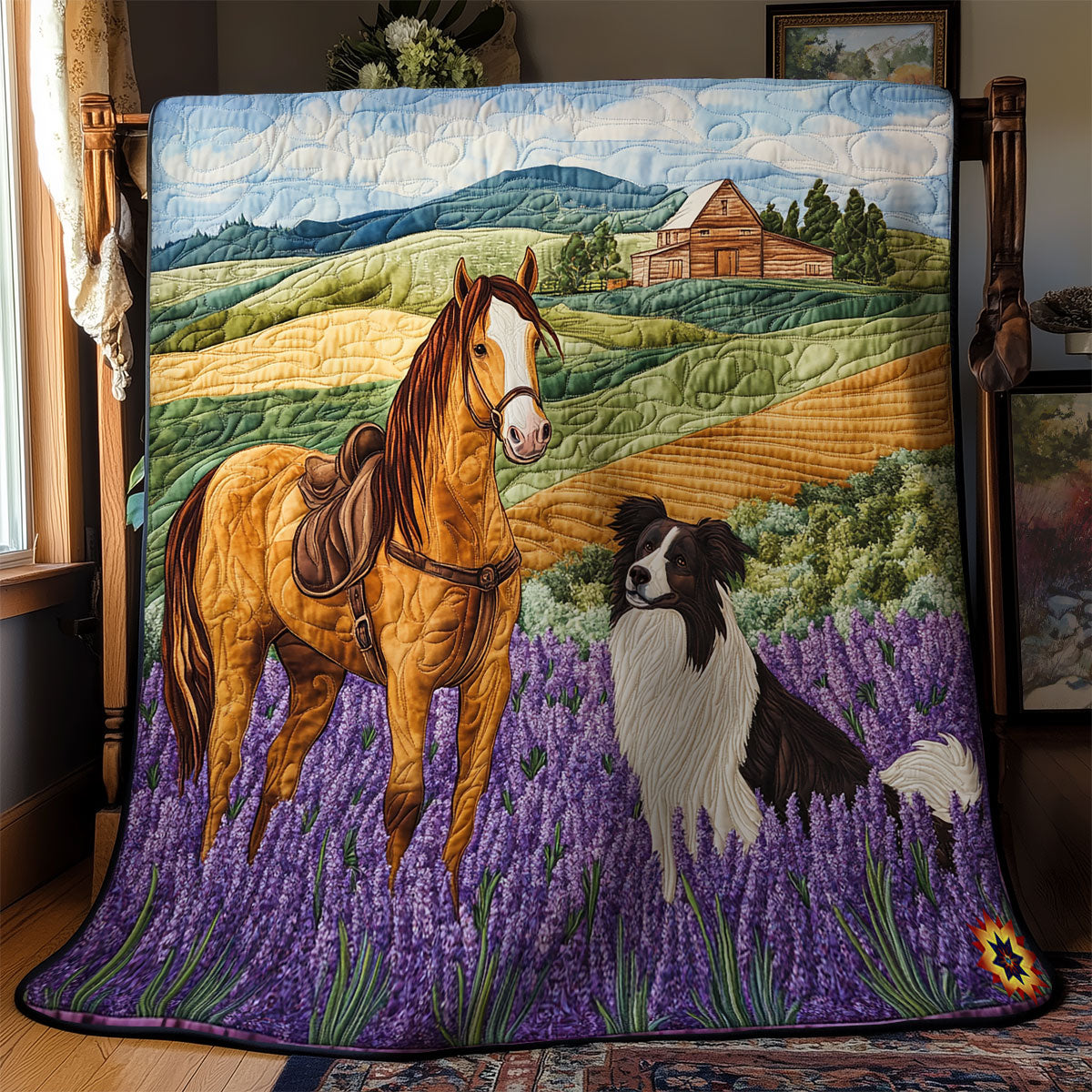 Horse And Border Collie WY1911102CL Quilt