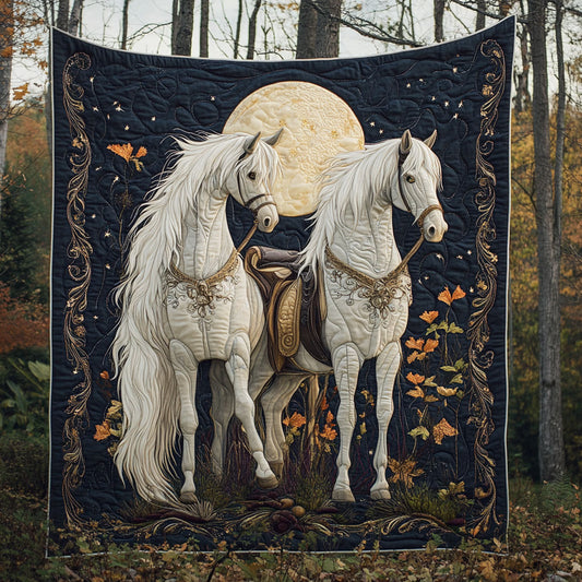 Couple Horse White WT1901018CL Quilt