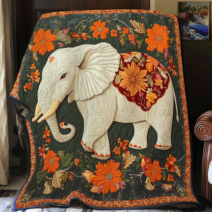 Elephant And Orange Flower WY0202019CL Quilt