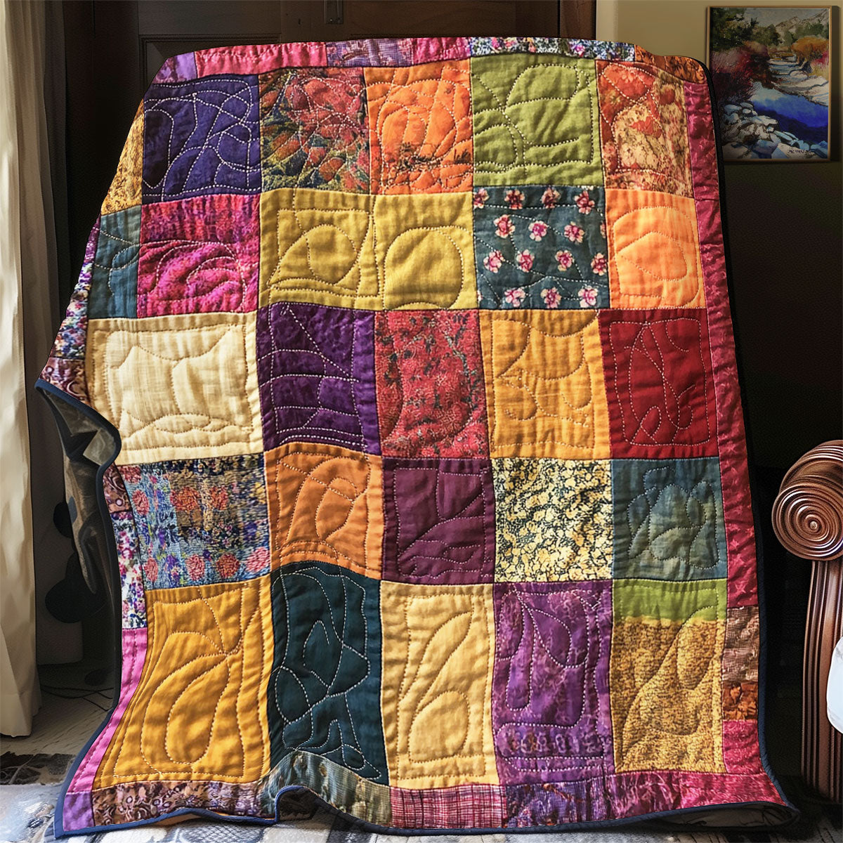 Vintage Square Patchwork WY1302016CL Quilt