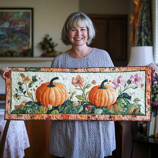 Pumpkin Garden WP1809026CL Quilted Table Runner