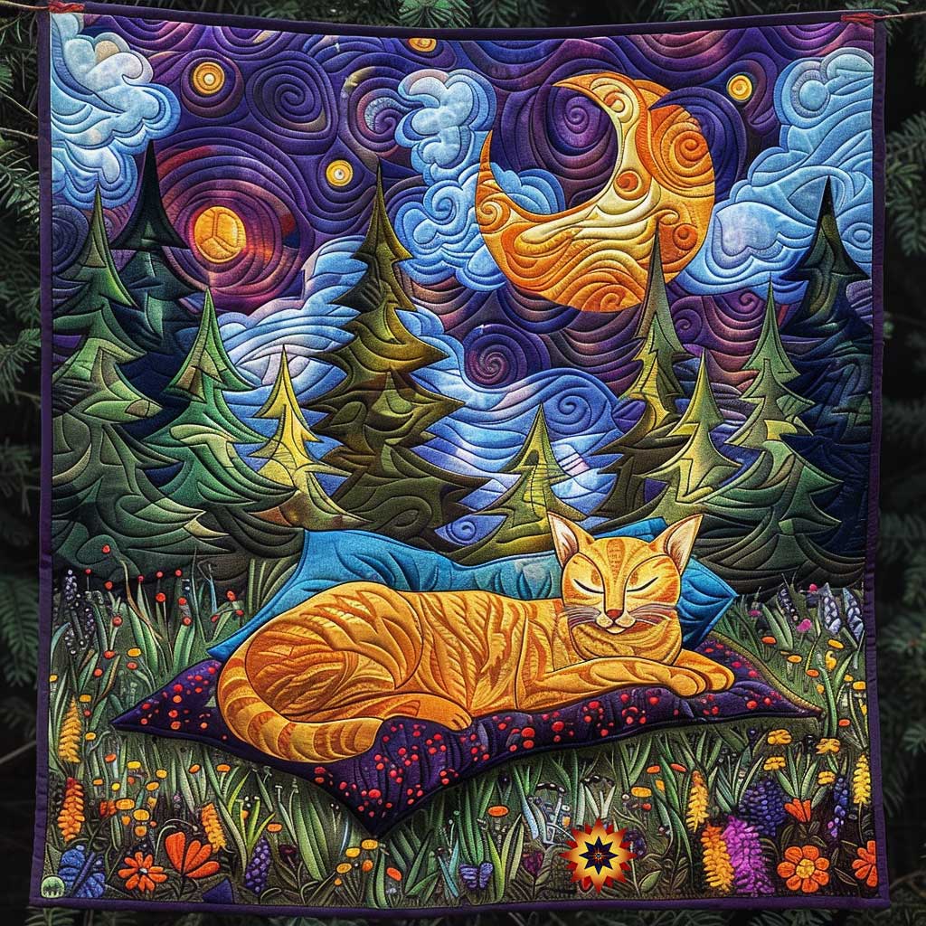 Night Sky Tabby Cat WP1210033CL Quilt