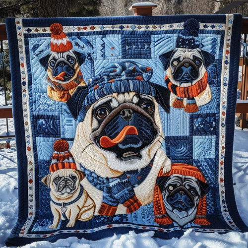 Winter Pug WN1909038CL Quilt