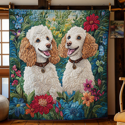 Poodle In Garden WY0312002CL Quilt