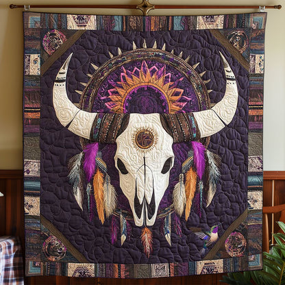 Native American Cow Skull WP1012042CL Quilt