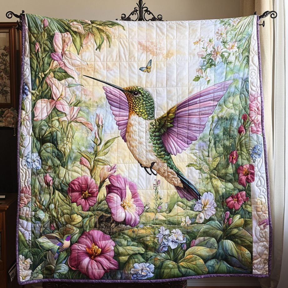 Hummingbird Purple Light  WU0611032CL Quilt