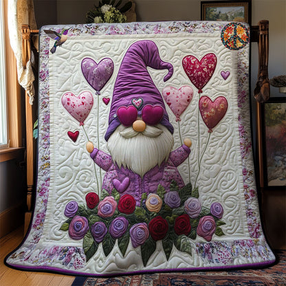 Heart And Flower Gnome WN0412044CL Quilt