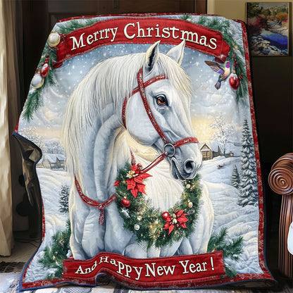 Christmas White Horse WY1211036CL Quilt