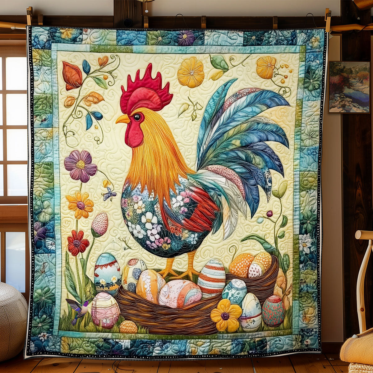 Egg And Hen WY0811014CL Quilt