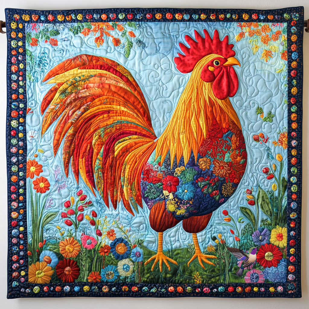 Flower Chicken WY1911006CL Quilt