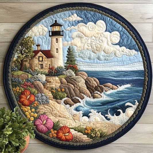 Lighthouse Beach CW0707028CL Quilted Round Mat