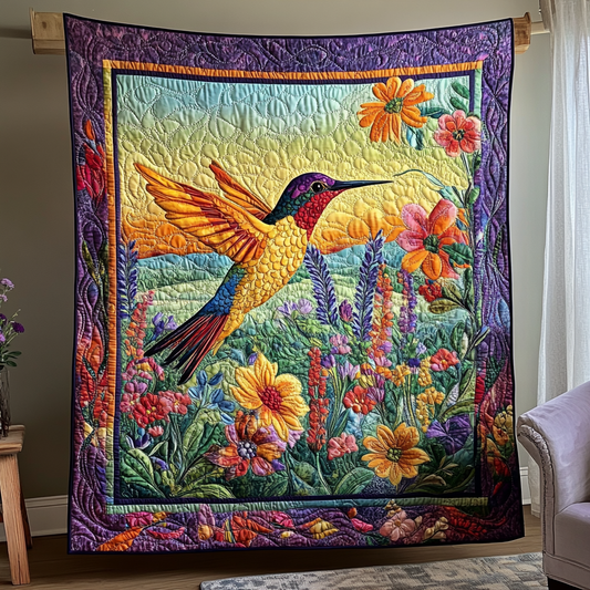 Floral Hummingbird WG3012006CL Quilt