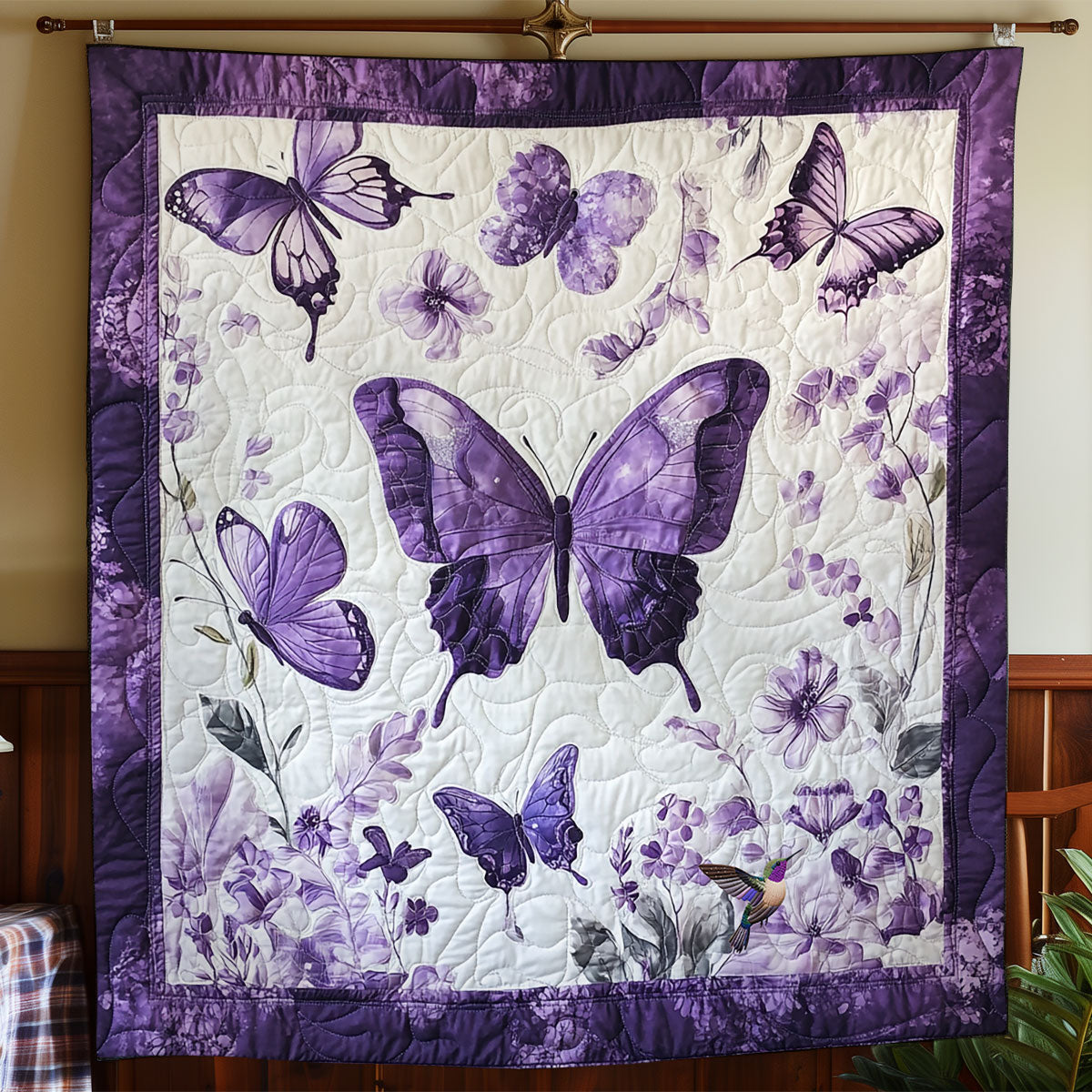 Purple Butterfly WY2011048CL Quilt