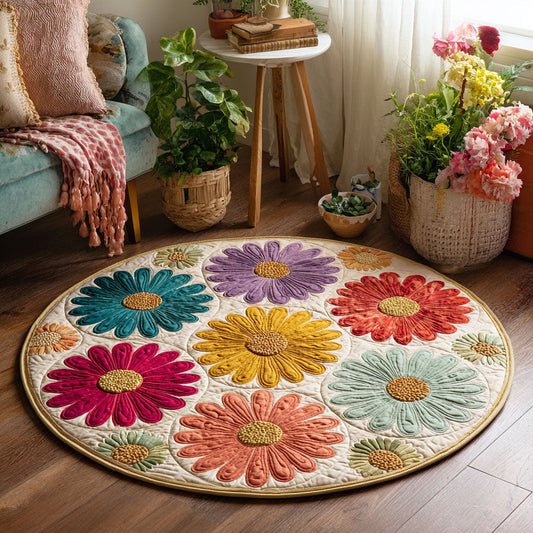 Daisy Parade CW0708018CL Quilted Round Mat