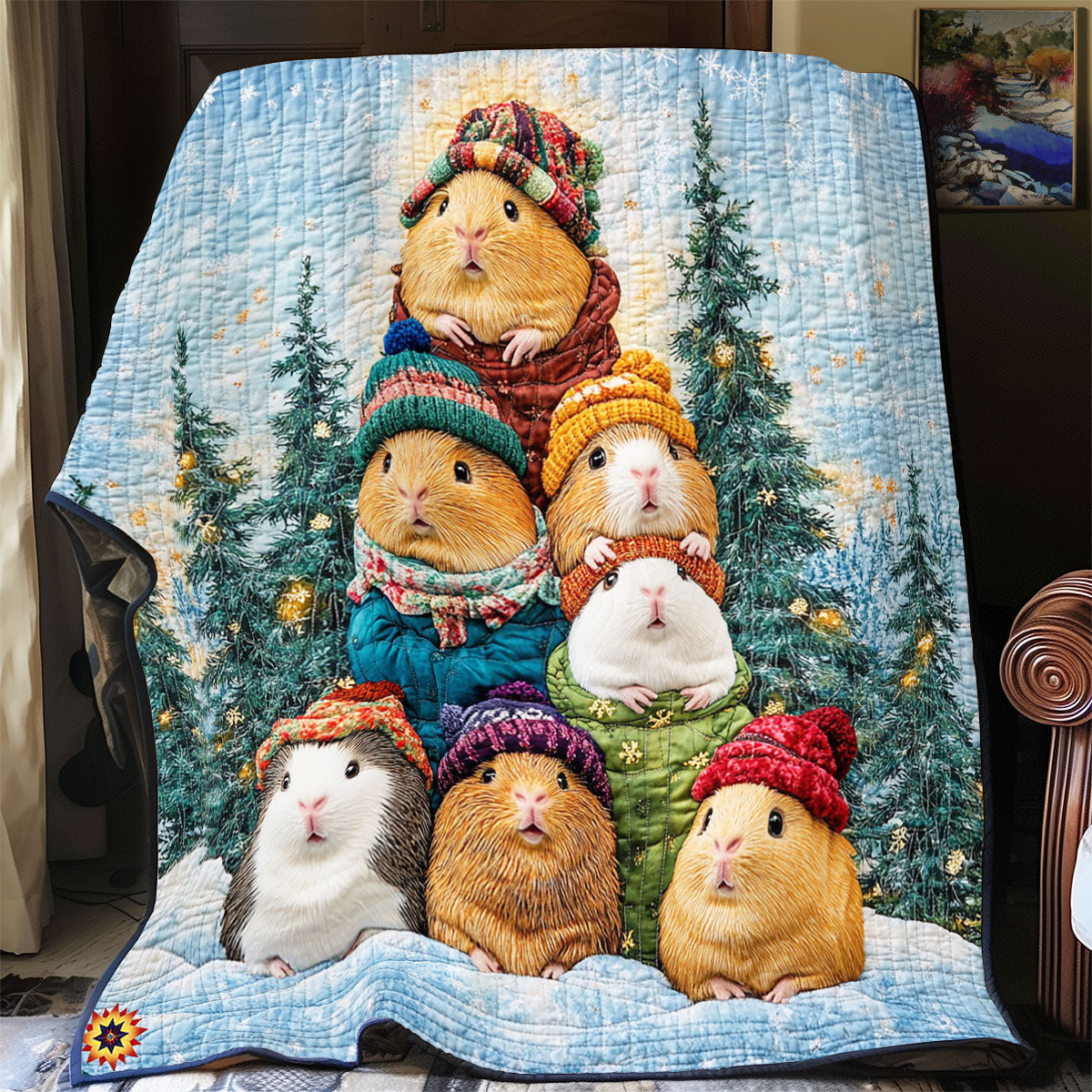 Guinea Pigs In Winter WY2512012CL Quilt