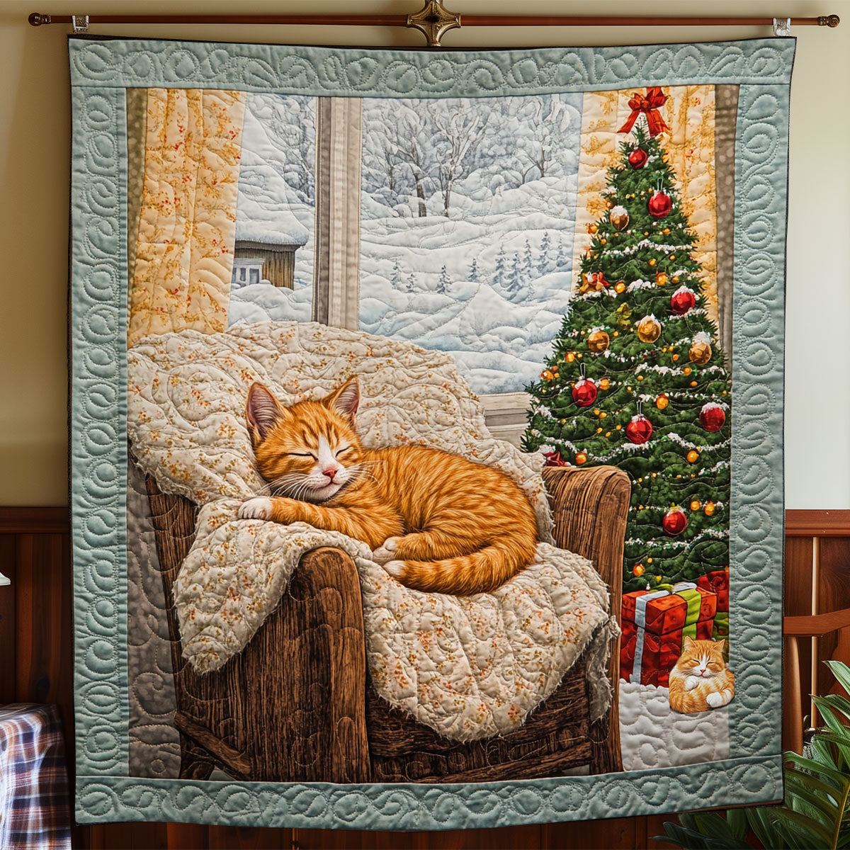 Cozy Sleeping Cat WY1311008CL Quilt