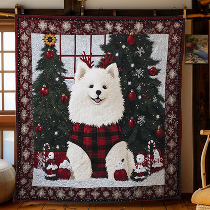 Samoyed Holiday Spirit WN2510057CL Quilt