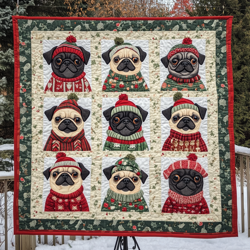 Pugs Love Sweaters XR2309014CL Quilt