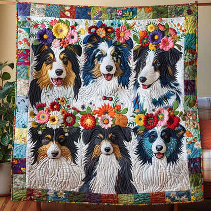 Model Border Collie Flower WP1009035CL Quilt