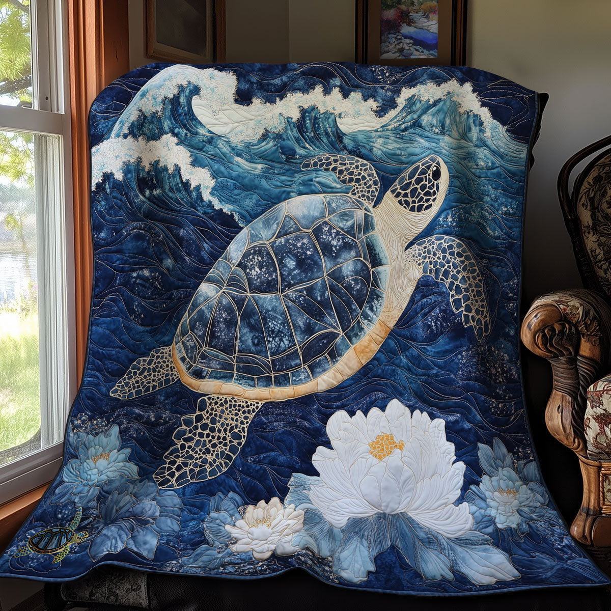 Flower Wave Turtle WY1311047CL Quilt