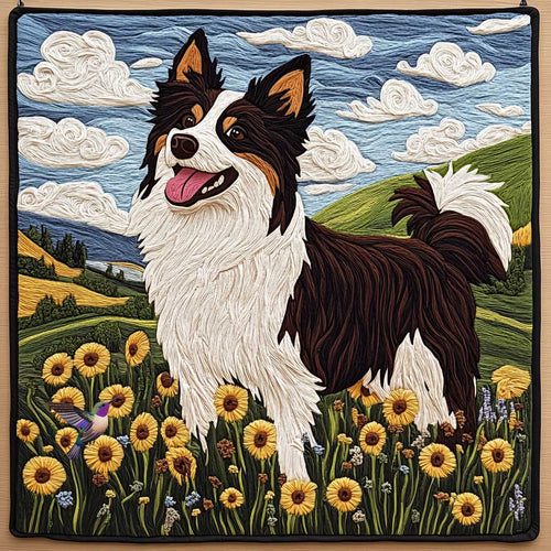 Sunflower Border Collie WP1211028CL Quilt