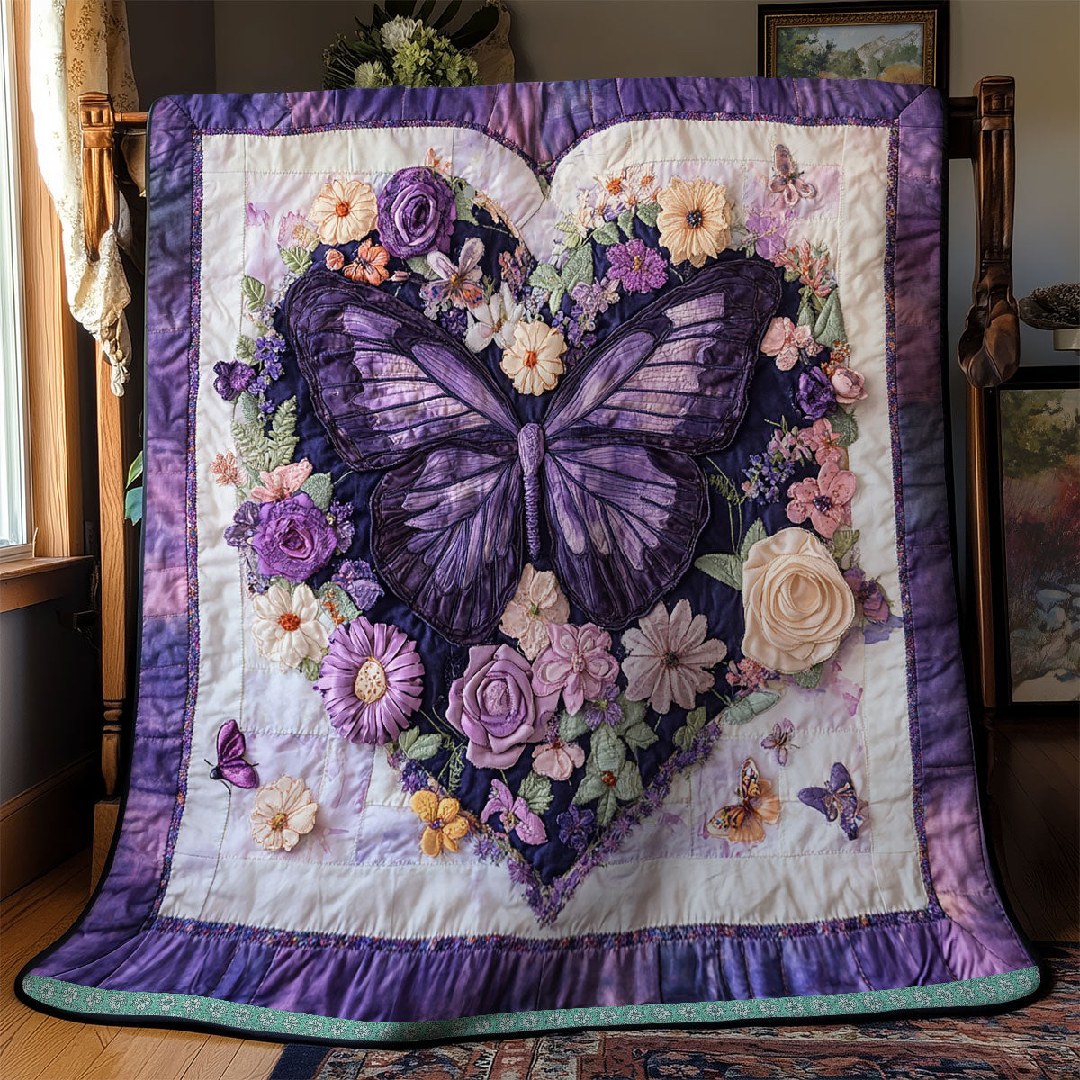 Purple Butterfly WX1112035CL Quilt
