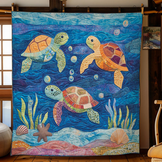 Turtle's Vibrant Swim WN2512023CL Quilt