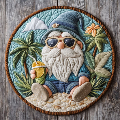Beach  Gnome CP1305008CL Quilted Round Mat