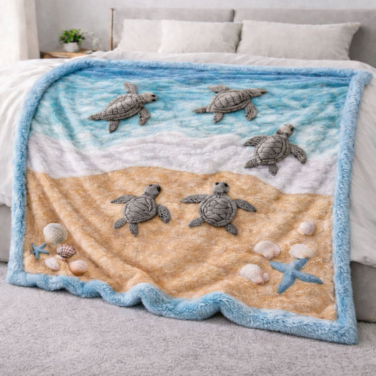 Baby Sea Turtles CW1901020CL Faux Fur Throw Blanket