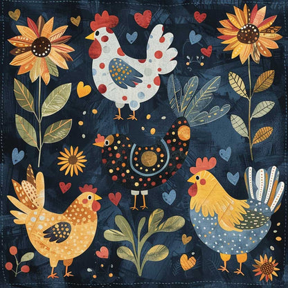 Adorable Chickens XR2907012CL Quilt