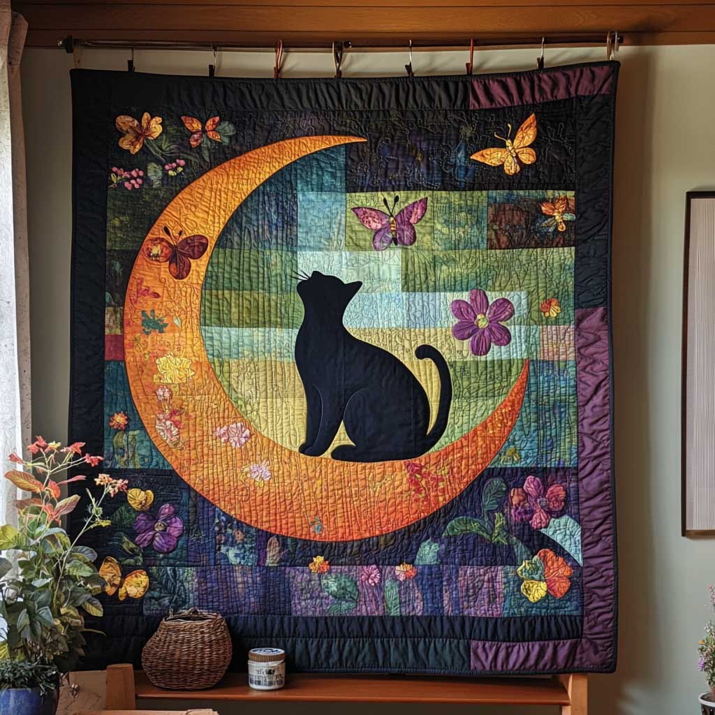 Silhouette Patchwork Cat WP1709023CL Quilt