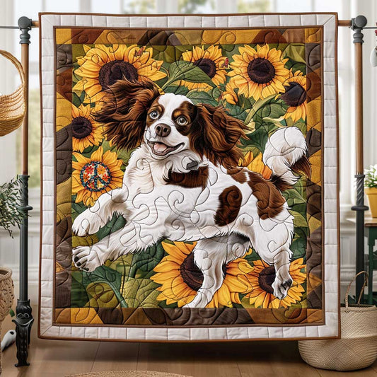 Sunflower Cavalier Playful WP1210042CL Quilt