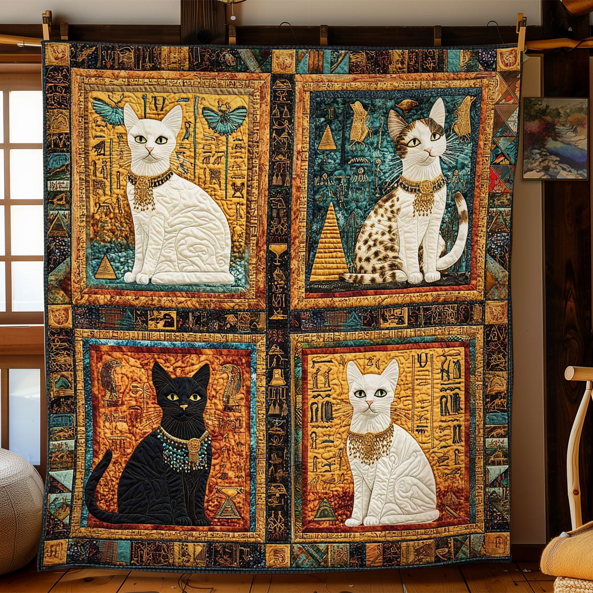 Ancient Cat Guardians WN2510017CL Quilt