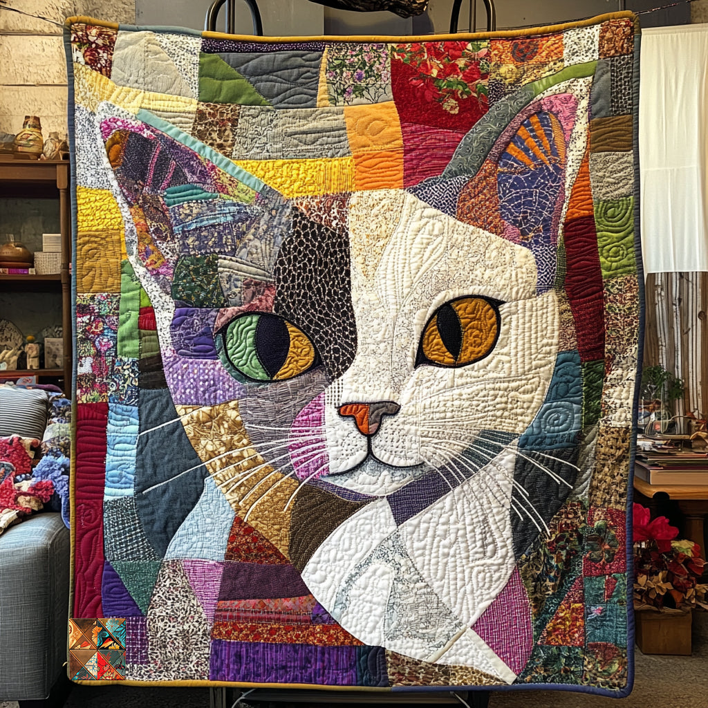 Abstract Cat WU0511046CL Quilt