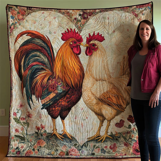 Loving Rooster & Hen XB2003014CL Quilt