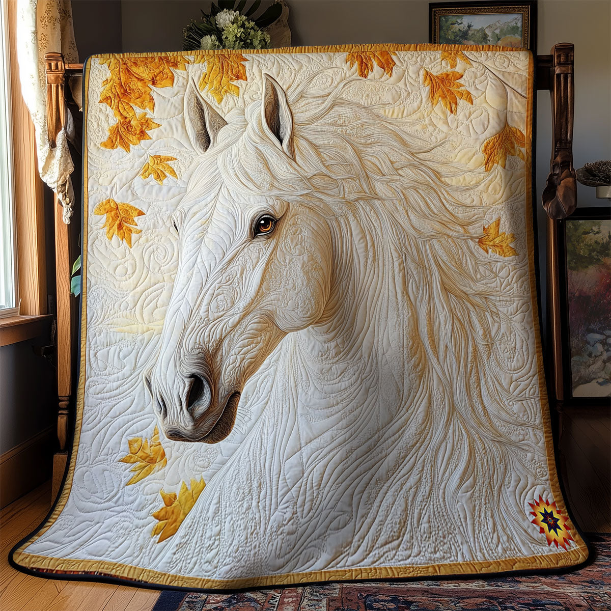 Autumn White Horse WY2011045CL Quilt