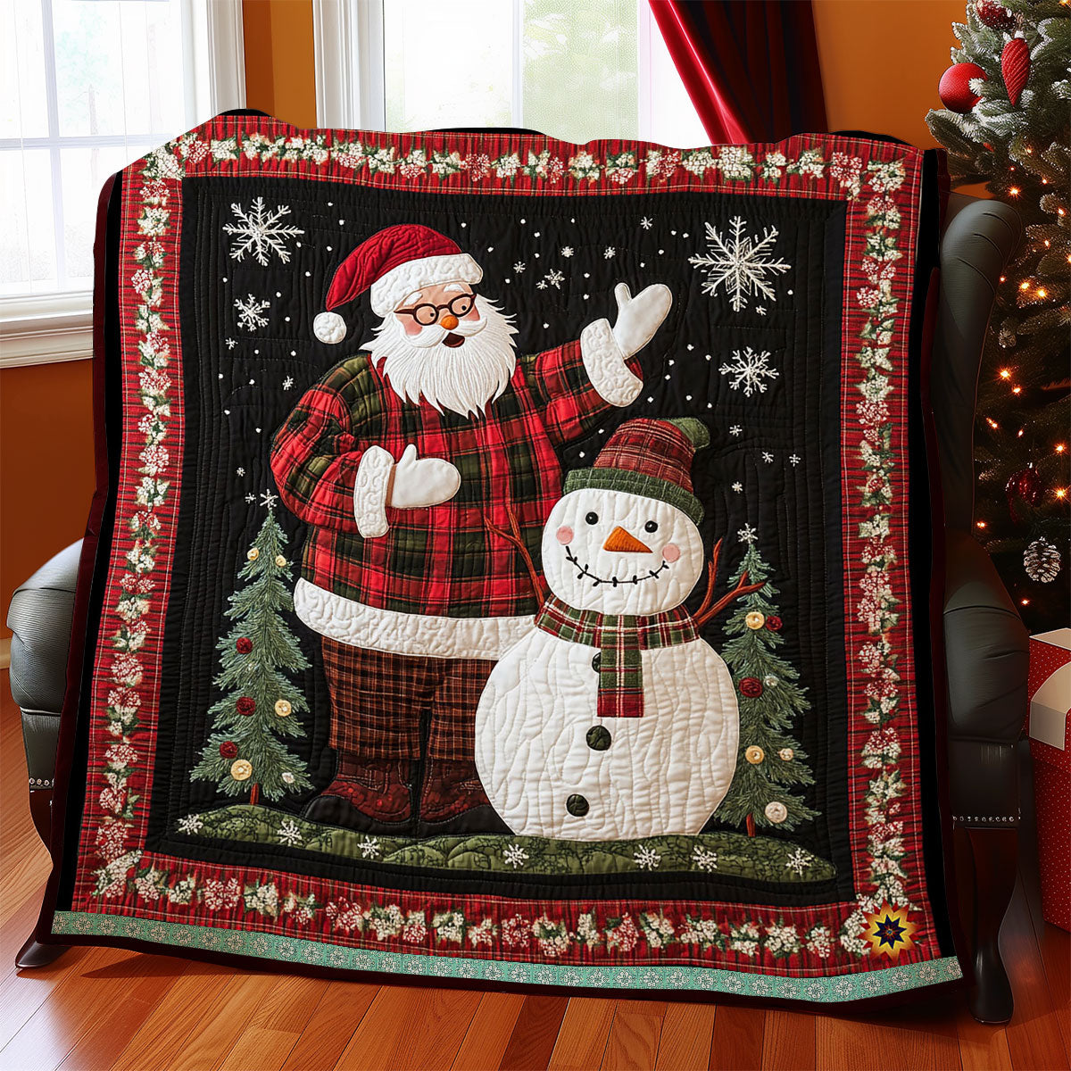 Christmas Snow Santa WJ0712007CL Quilt